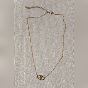 18k Gold Plated Stainless Steel Double Heart Necklace